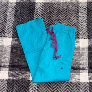 Med Couture Teal Pants with Purple Drawstring